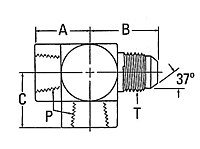 203104 Female Pipe to Male JIC Tee